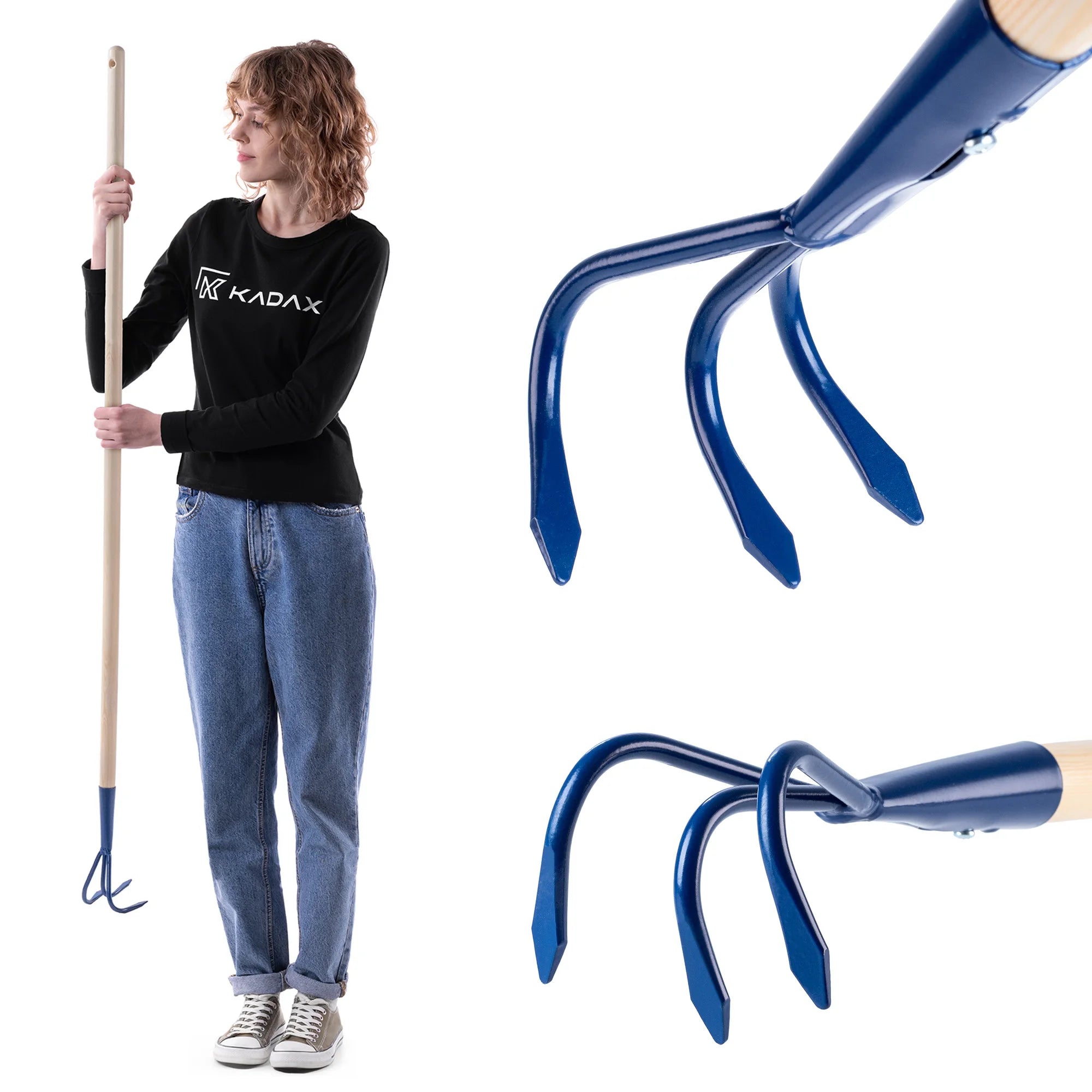 KADAX Cultivator Handheld Soil Pulp Garden 142 cm Earth Strong Claws Main image