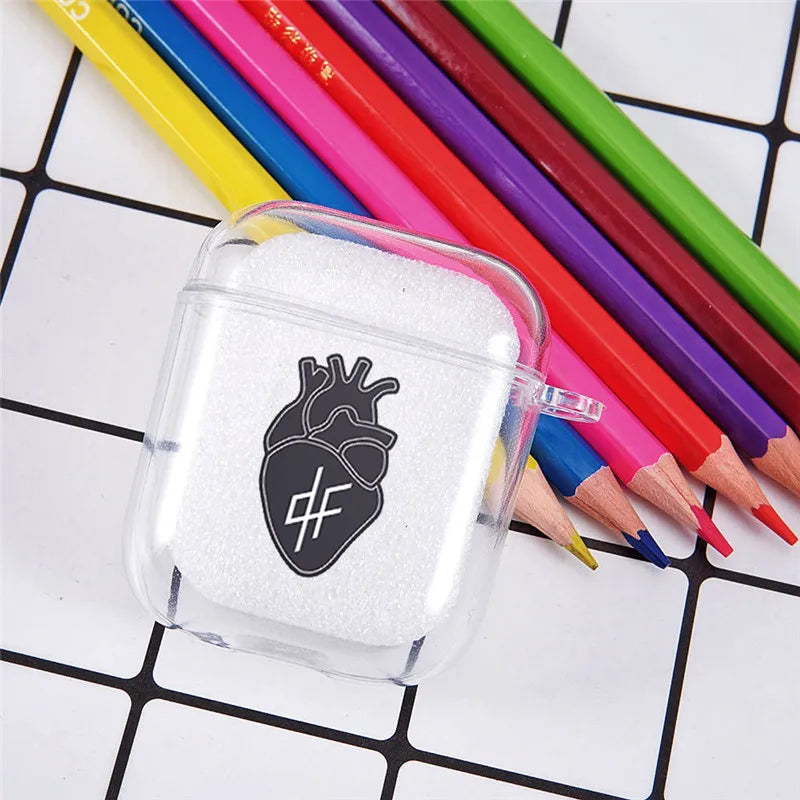 PNL QLF Rapper Singer Earphone Case For Apple AirPods 4 3rd 2 Pro3 Transparent Cover For Airpod 1 3 Letter Protective Box Shell