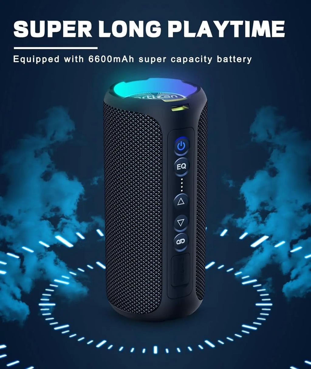 Ortizan X8 Pro Bluetooth Speaker Portable with 40W Stereo Sound,Rich Bass,IPX7 Waterproof, 30H Playtime, Mixed Color Lights,3 EQ