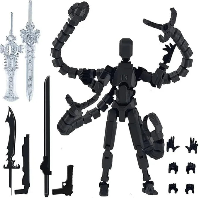 T13 Action Figure 3D Printed Multi-Jointed Movable Titan 13 Lucky Dummy Nova Robot Action Figure Desktop Assembly Completed Gift