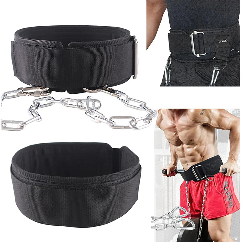 Thick 3 Layers Nylon Dip Belt For Pull Up&Squat Weightlifting,Durable and sturdy Belt for Strength Training,Professional Belt Main image