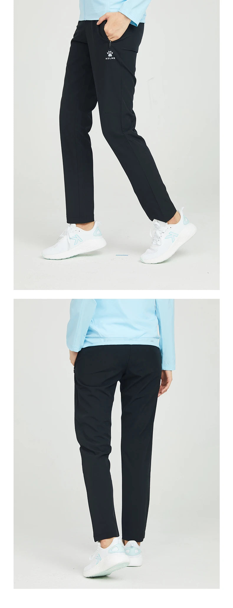 KELME sports pants women thin section summer straight thin casual black running fitness pants