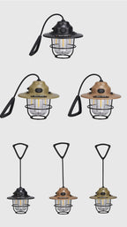 Portable Camping Lanterns Retro Hanging Tent Lamp Waterproof Dimmable Camping Light 1200mAh for Hiking Fishing Emergency Lantern