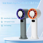 3000mah Handheld Mini Fan Electric Hand Fans Ice Compress High-Speed Cooling USBRechargeable Portable LED Digital Display