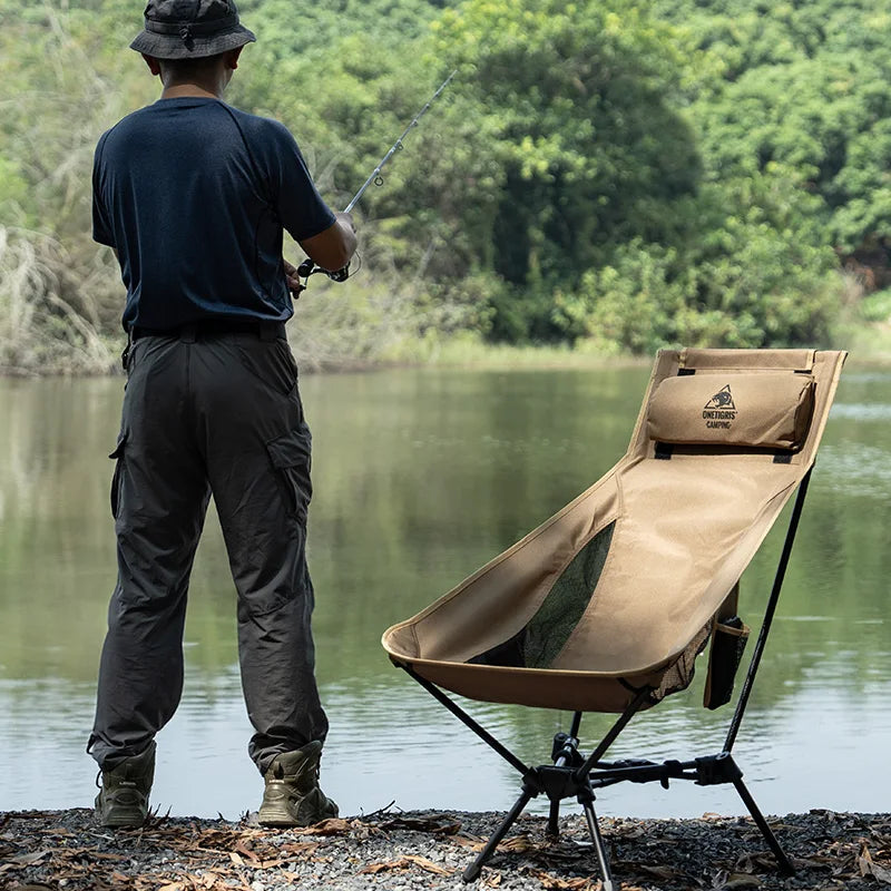 OneTigris Portable Tigerblade Camping Chairs Outdoor Folding Fishing Chair For Trekking BBQ Parties Gardening Beach Indoor Use