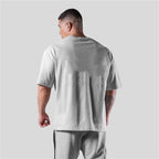 LYFT 100% Cotton Men's Gym T-Shirt Loose Fit Short Sleeve Sport Fitness Running Workout Training Shirt in Sizes M to XXXL