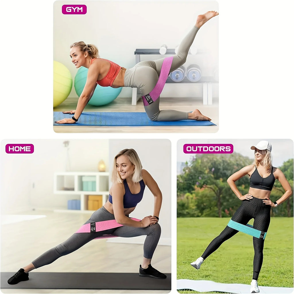 3pcs Fabric Resistance Bands for Working out Stretch Booty Legs Yoga Starter Pilates Flexbands Exercise Fitness Training