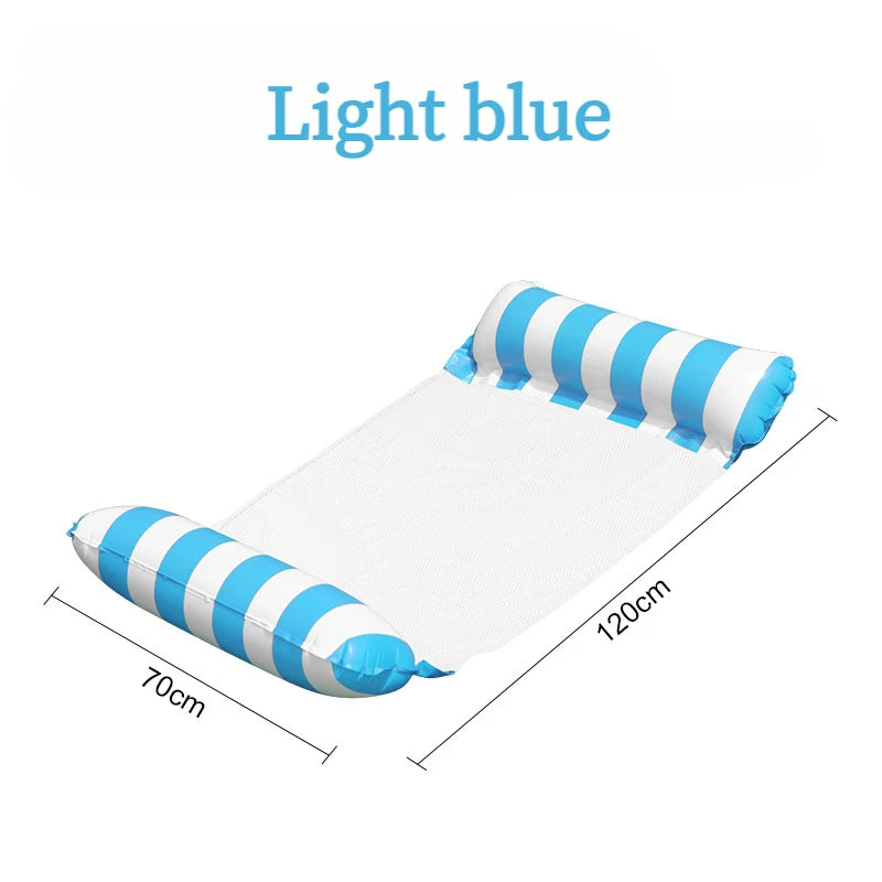 Summer Swim Inflatable Floating Water Mattresses Hammock Stripe Lounge Chairs Pool Water Sports Toys Floating Mat Pool Toys Kids