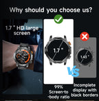 LIGE New Smart Watch Men 1000mAh Large Capacity Battery Outdoor Flashlight Bluetooth Call Waterproof Sport Fitness Smartwatch