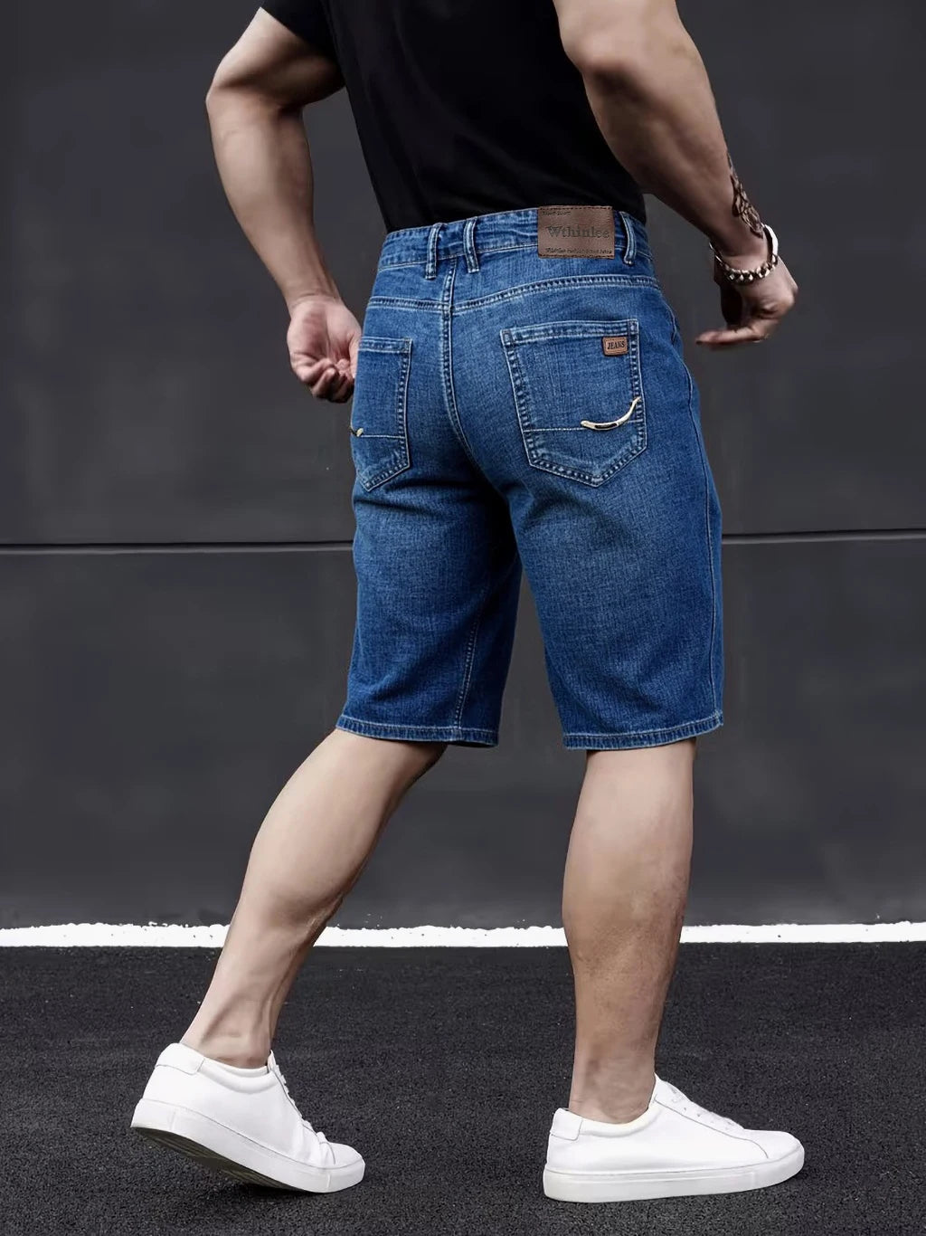 Wthinlee New Business Men's Jeans Casual Straight Stretch Fashion Classic Blue Black Work Pant Denim Trousers Male  Clothing