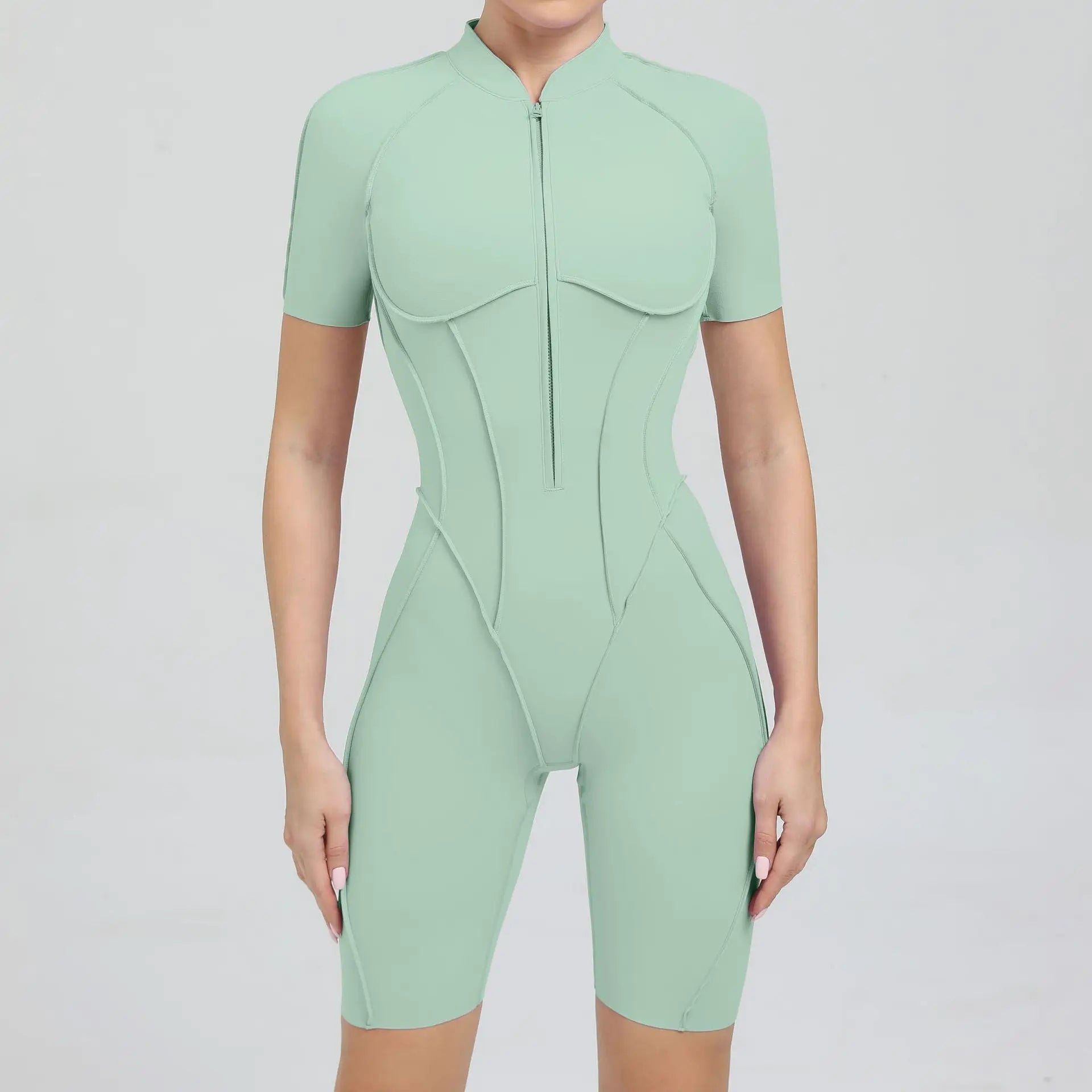 Women's Tracksuit Gym Workout Sports Clothes Outfit Zipper Jumpsuit Yoga Fitness Overalls Set Open Back Bodysuits Suit for Women