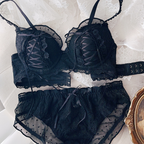 Lolita Girls Lace Padded Bra Sets Women Underwear Intimates Bralette Lingerie Japanese Ruffled Sweet Sexy Thin Cup Panties