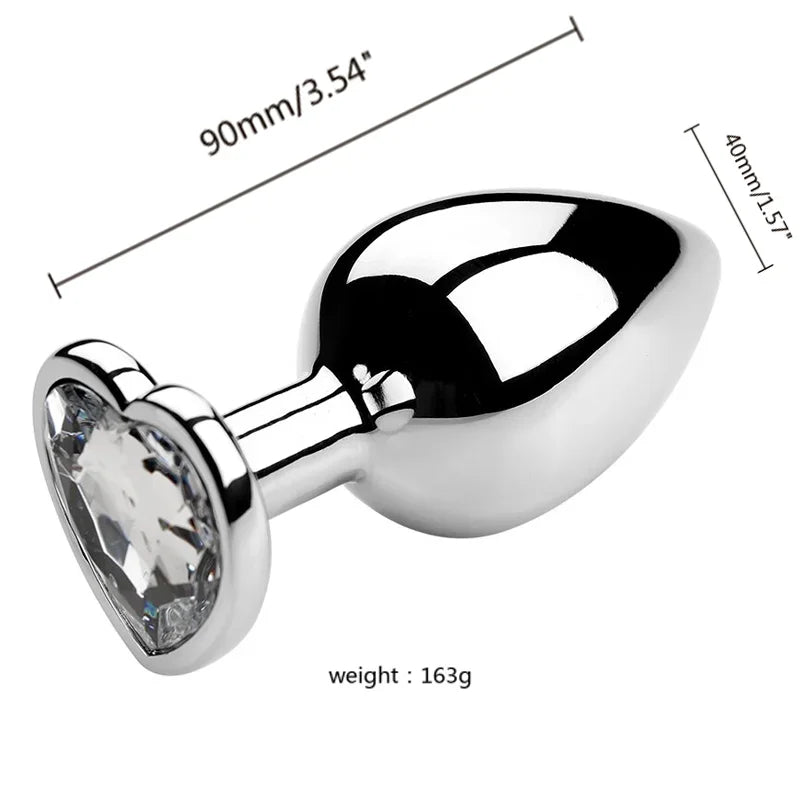 Metal Anal Plug for Women Men Couples Butt Plug Butt Toy Adult Game Masturbator Anal S/M/L Diamond Sex Toy for Adult Products