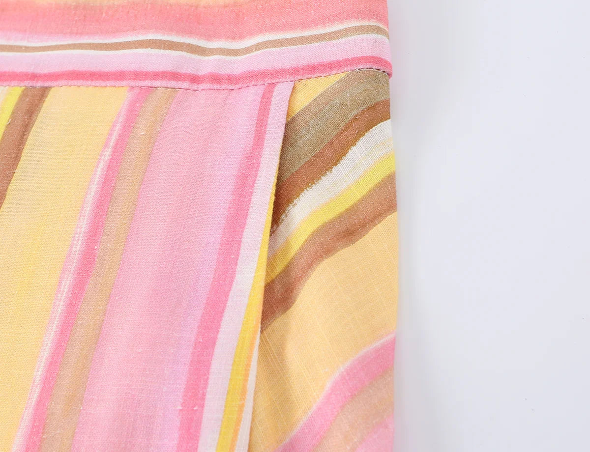 TFMLN New Women Pant Sweet Striped Straight Colorful Multicolor Wide Leg Long Pants Casual Fashion Streetwear Ladies Outfit