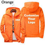 Customized Travel Team Zipper Jacket, Men's and Women's Hooded Unisex UV Resistant Waterproof Jacket, Outerwear, Spring, Summer,