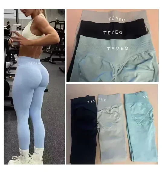TEVEO – Leggings De Fitness Respirants Pour Femmes, Pantalons De Yoga De Haute Qualité, Pantalons De Cyclisme A Haute Elasticité Main image