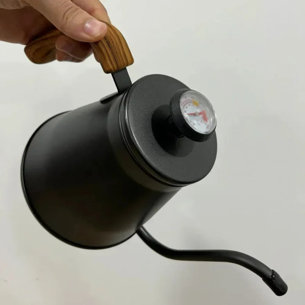 Stainless Hand Drip Coffee Maker with Thermometer Goose Beak Kettles Teapot Gooseneck Kettle Coffee Pot