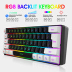 New 61keys Wired White Black Keyboard RGB Gaming Mouse Office Kit Backlight Keyboard and Mouse Combos for PUBG Gamer
