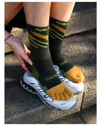 AONIJIE E4846 Sports Long Five-finger Socks Warm and Breathable Terry Socks Suitable for Mountaineering and Cross-country Hiking