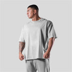 LYFT 100% Cotton Men's Gym T-Shirt Loose Fit Short Sleeve Sport Fitness Running Workout Training Shirt in Sizes M to XXXL