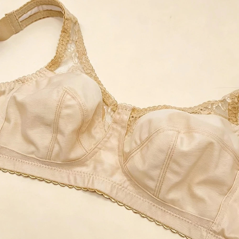 Womens Wireless Lace Minimizer Bra Wide Straps Thin Bras Non Padded Plus Size Adjustable Underwea 80 85 90 95 100 105B C D E F G