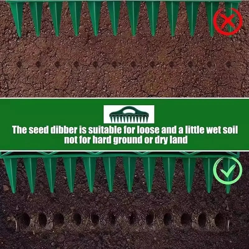 Hand Dibbler 12-Hole Fast Seeding Seed-in Soil Digger and Soil Spacer Planting Aids for Efficient Gardening Garden Seeder Tool