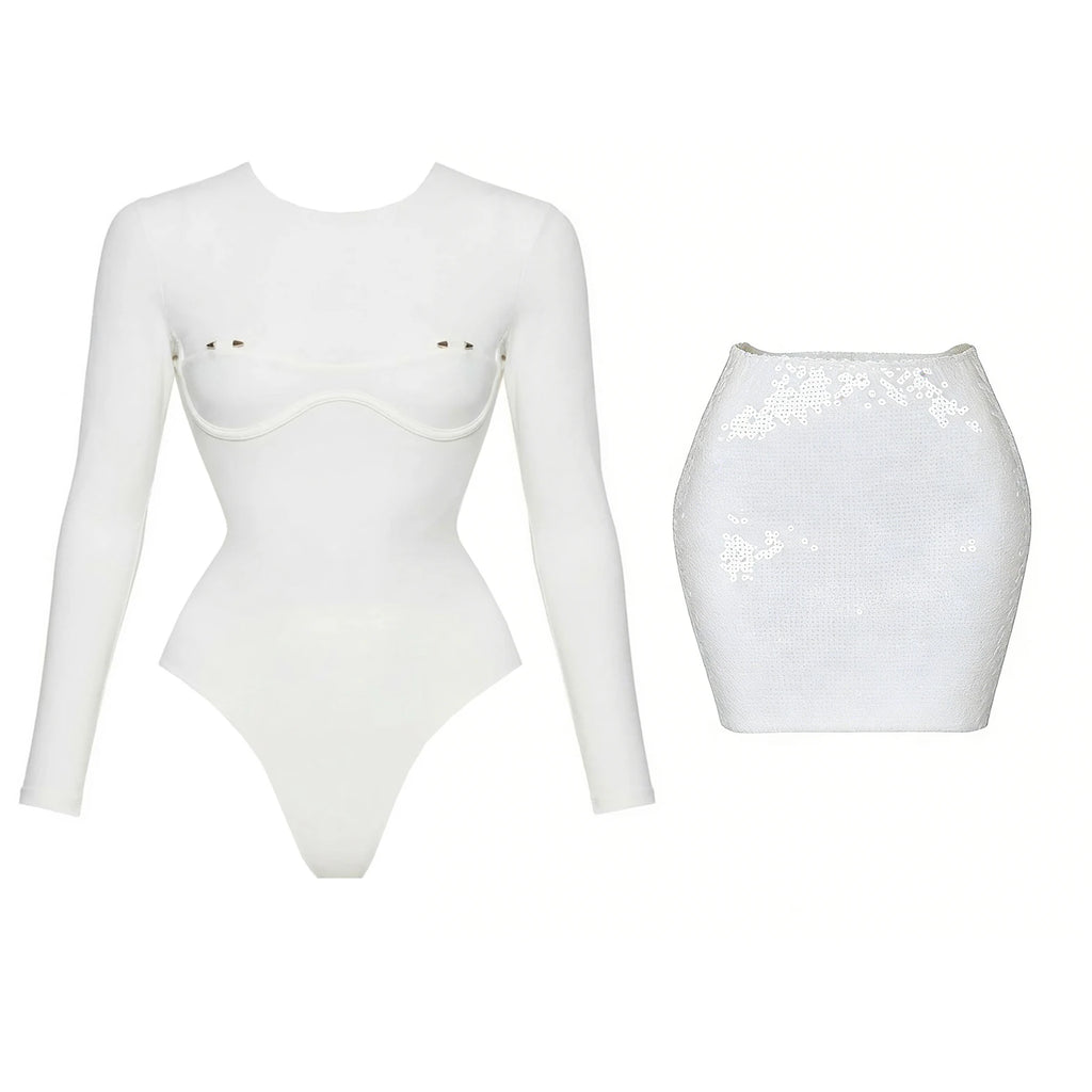 2026 2Pcs Sexy Women One Piece Swimsuit Female Swimwear Solid Biquini High Cut Monokini Push Up Swim Suits Bathingsuit Beachwear