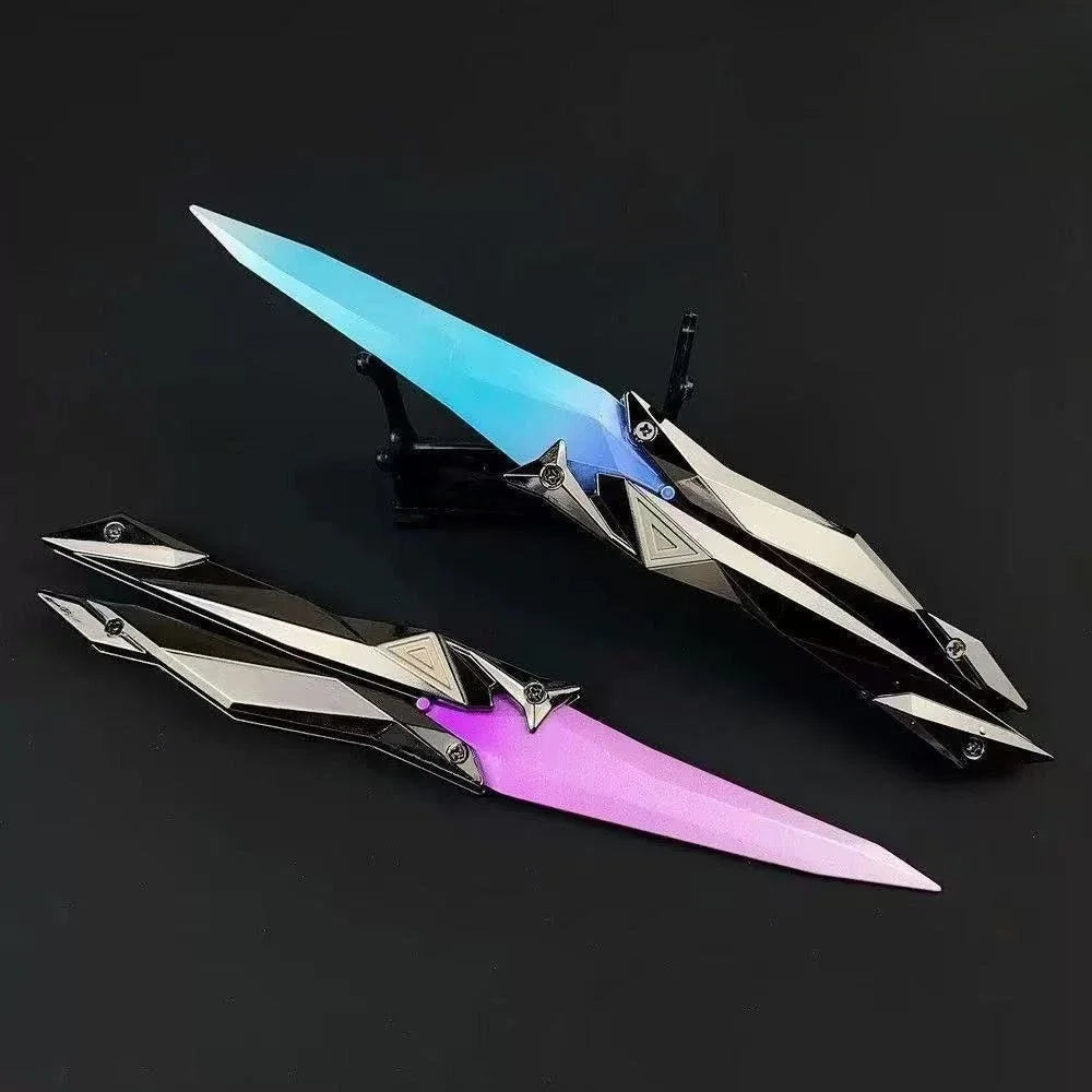 Tactical Shooter Foldable Butterfly Blade - 3D Engraved Collectible Toy Portable Melee Gear for Cosplay/Gaming Accessory Gifts