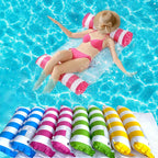 Summer Swim Inflatable Floating Water Mattresses Hammock Stripe Lounge Chairs Pool Water Sports Toys Floating Mat Pool Toys Kids