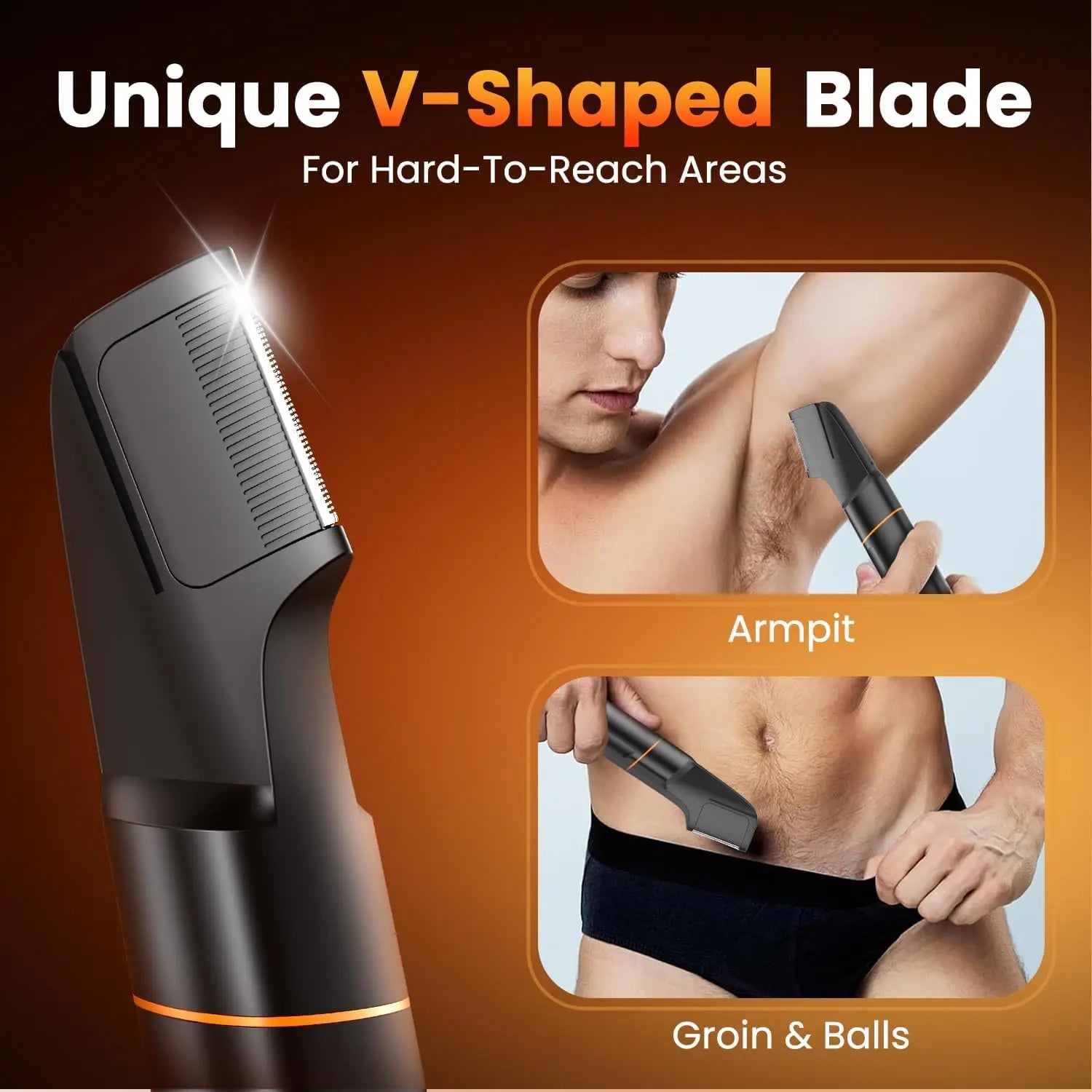 MAXGROOM Manscape Body Hair Trimmer 4 in 1 IPX6 Waterproof Pubic & Groin Shave Electric Grooming Kit for Men Nose Beard Trimmer Secondary image