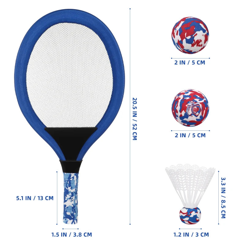 Eva Durable Kids Tennis Rackets Set Lightweight Children Beach Ball Sports Game Plastic Outdoor Racquet Sports Multi