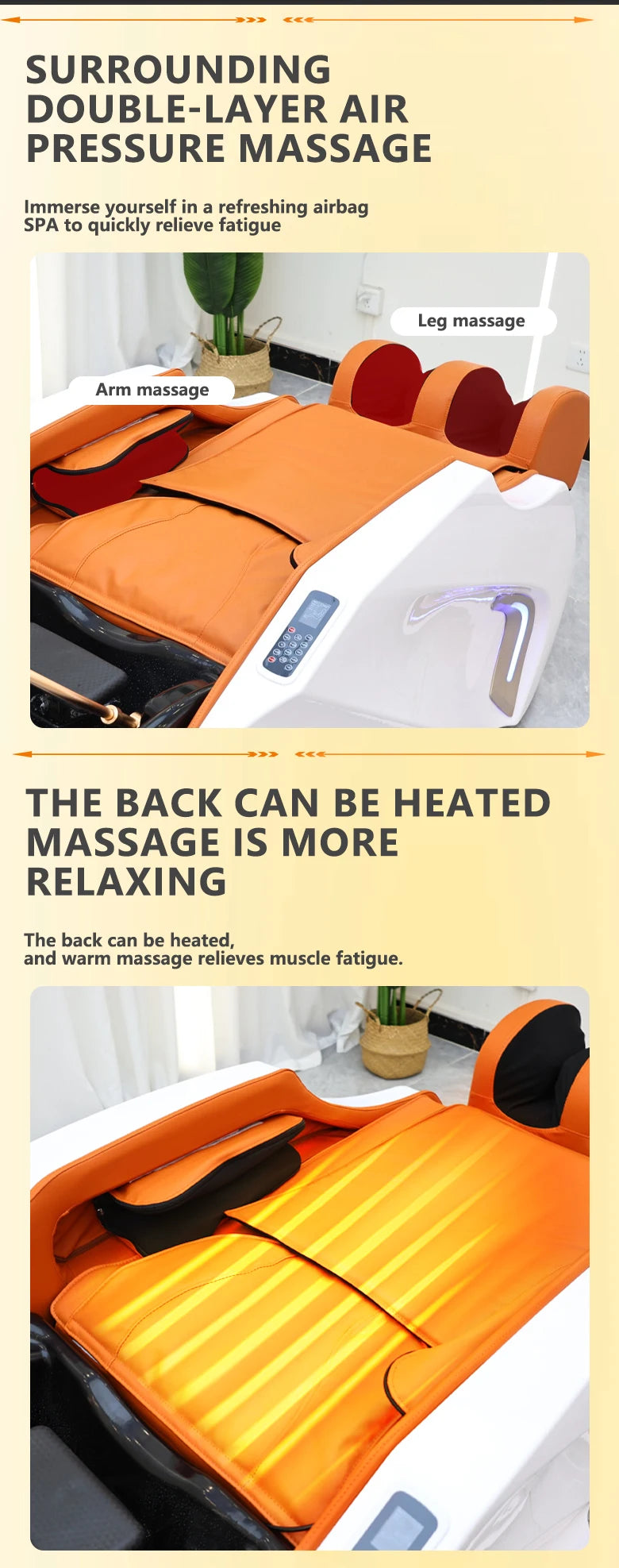 Luxury Electric Massage Head Spa Therapy Hair Salon Washing Shampoo Bed