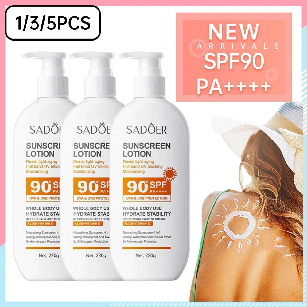 SPF90 PA+++ UVA/UVB sun protection for whole body Anti-aging Refreshing Sunscreen Aloe vitamin E UV Protection sun block