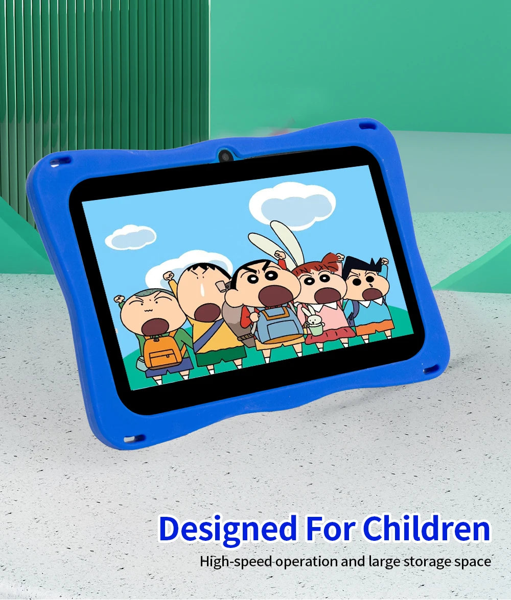 BDF Tablet for Kids 7 Inch Android 11 System 32 GB WiFi Bluetooth Dual Camera Educational Software Installed with Proof Case