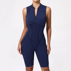 Women's Tracksuit Gym Workout Sports Clothes Outfit Zipper Jumpsuit Yoga Fitness Overalls Set Open Back Bodysuits Suit for Women