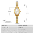 BERNY Gold Watch for Women Olive Green Quartz Jewelry Bracelet Casual Jewelry Women's Wristwatch Small Fashion Ladies Watches