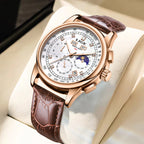 LIGE Retro Elegant Quartz Women's Wristwatches Simple Diamond Dial Fashion Casual Outdoor Date Waterproof Moon Phase Woman Watch