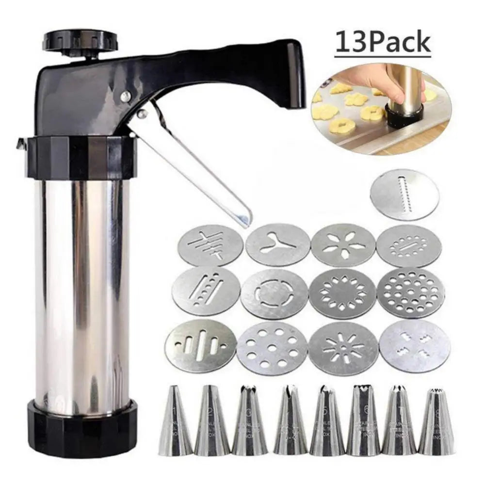 Stainless Steel Cookie gun Cake Cream Decorating Gun Cookie Making Machine Nozzles Mold Pastry Syringe Extruder Baking Tools
