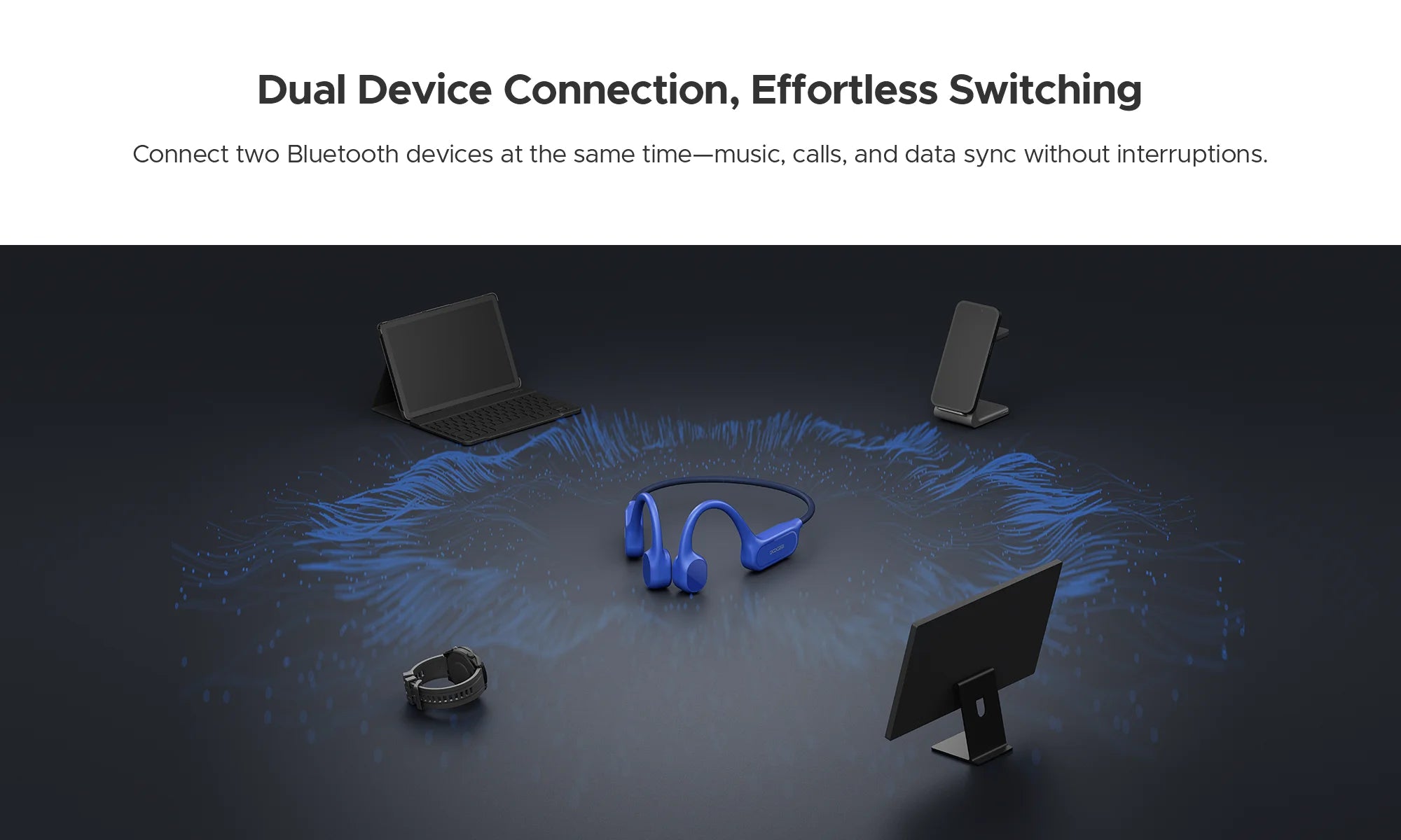 DOOGEE BoneBeat Swim Lite Bone Conduction Sports Headphones Bluetooth 5.4 Wireless Earphone Waterproof Headset For swimming