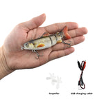 Automatic Swimbait Electric Robotic Fishing Lure 4-Segement Auto Multi Jointed Bait USB Rechargeable Wobbler Pesca Accessories