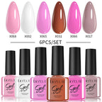 LILYCUTE Nail Gel Polish Set Pink Green Spring DIY Nail Art Design Long Lasting Soak Off UV Gel Manicure Painting Gel Vernis Kit