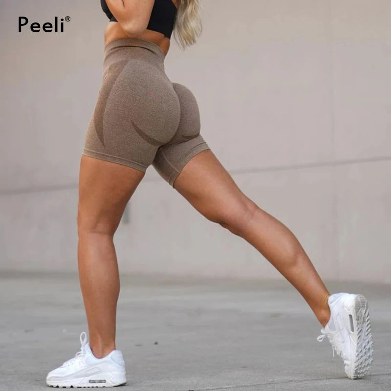 Contour Seamless Shorts for Women Yoga Shorts Push Up Booty Workout Gym Shorts Fitness High Waist Sports Short Women Clothing