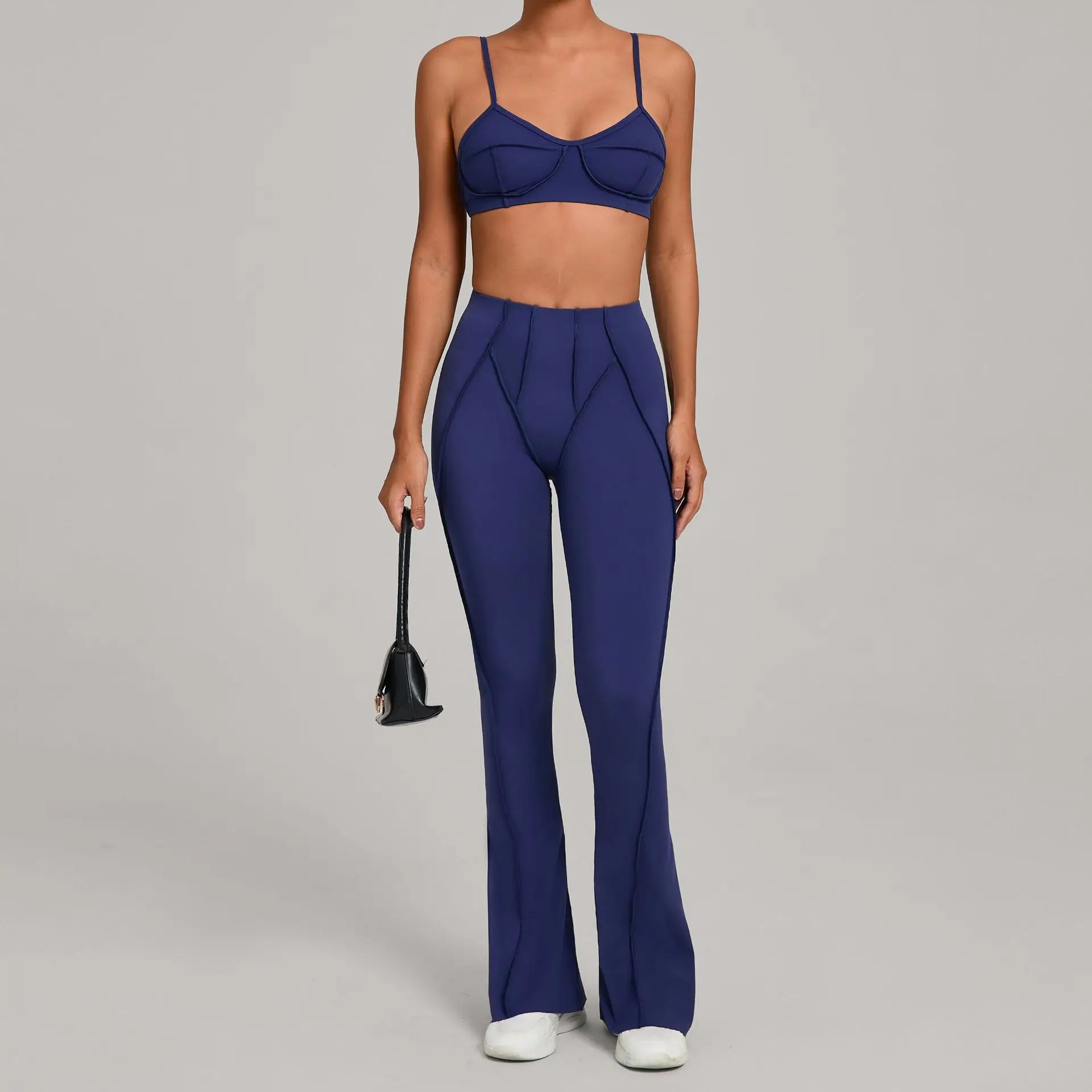 Seamless Yoga Sets Sports Fitness High Waist Hip-lifting Shapeing Trousers Backless Bra Suit Workout Gym Leggings Sets for Women