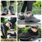 Men'S Spring And Autumn Outdoor Sports Shoes With Rotating Buckle Convenient Comfortable Anti Slip Hiking Shoes Large Size 39-48