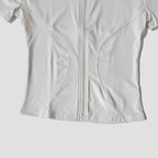 Slim Fit Short Sleeve Yoga Shirt Women's Stand Collar Zipper Jacket High End Running Sport Fitness Top