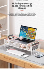 Height Adjustable Computer Stand Desk Monitor Laptop Cooling Rack Suspended Bracket Office Storage Solution