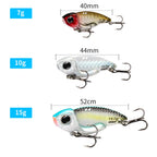 Metal Jig VIB Lure 7g 10g 15g Spoon Spinner Laser Painting Fishing Tackle Treble Hooks Swimbait Pesca Bait Spinnerbait VIBRATION
