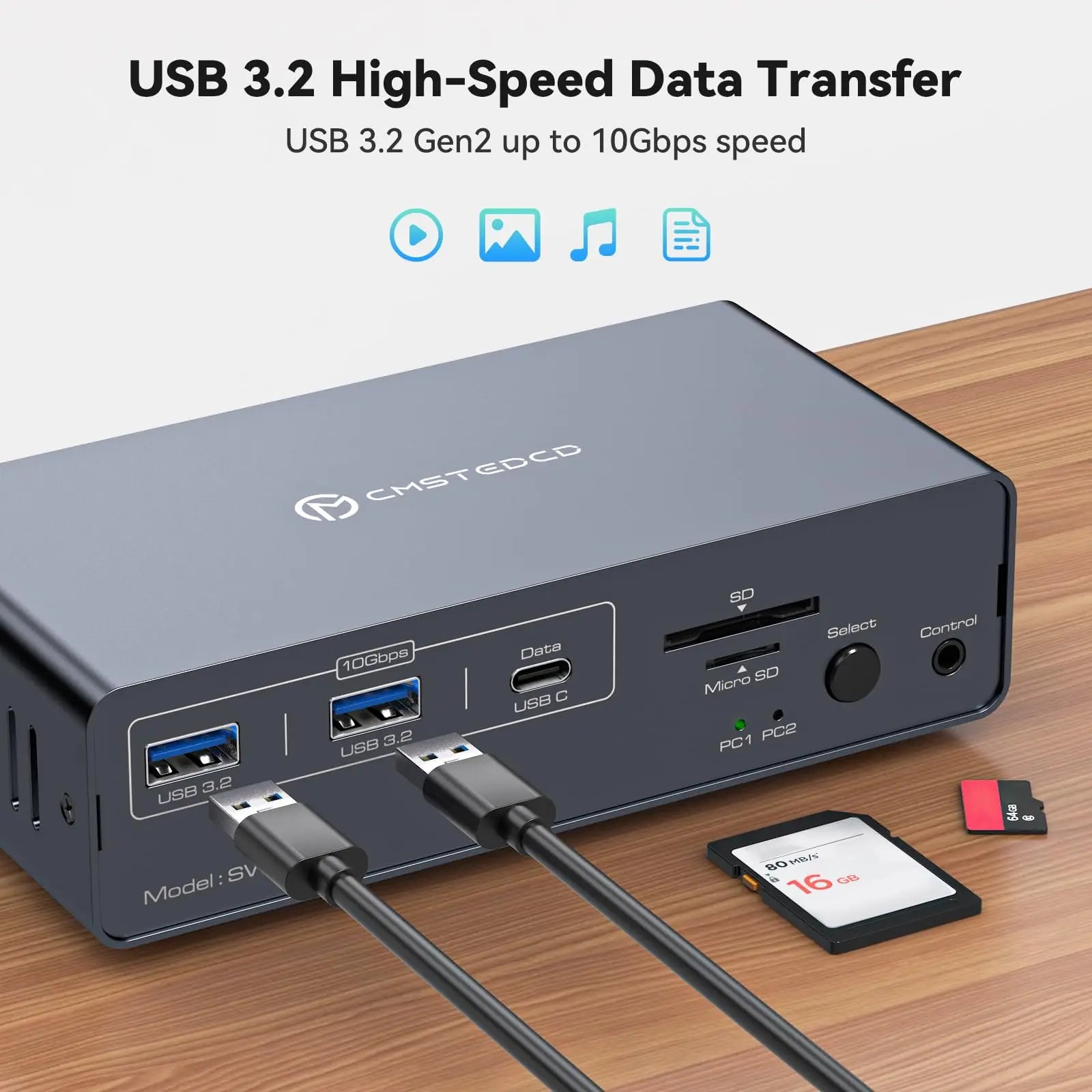 KVM Switch 2 Monitors 2 Computers Docking Station USB C+HDMI/DP Input,4K@60Hz/120Hz DisplayPort Dual Monitor for Laptop Desktop