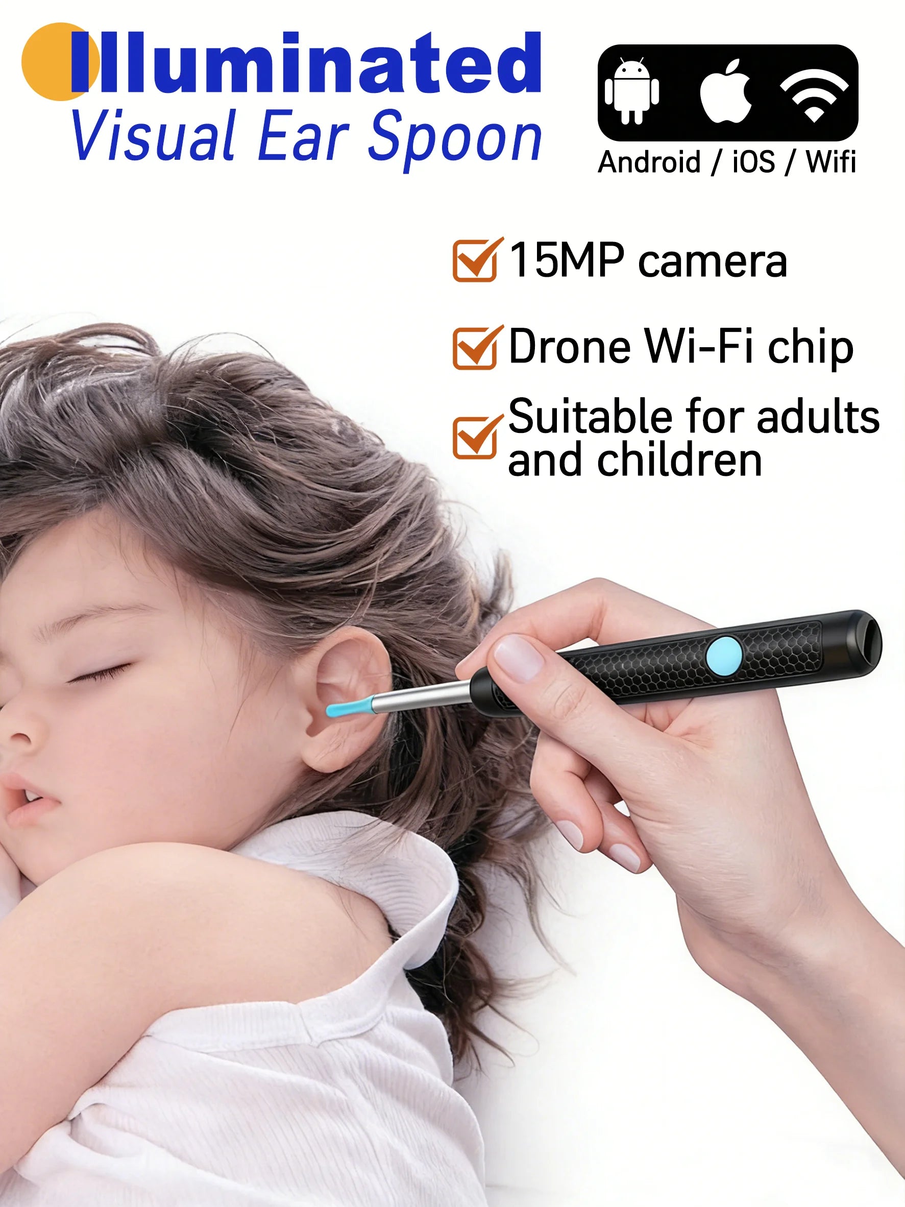 2nd Generation,Digital otoscope,Ear Wax Cleaner Camera,endoscope camera,Earwax Removal Endoscope with Camera,Ear Cleaning Tools Main image