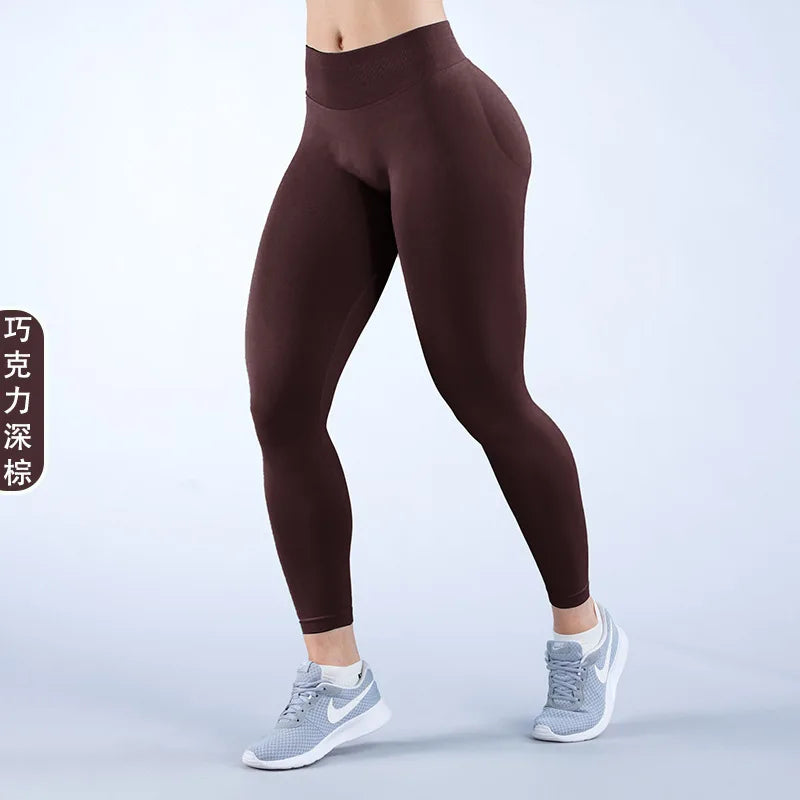 Women's High Waist Seamless Yoga Leggings Tummy Control Butt Lifting Workout Pants Soft Athletic Leggings for Gym Fitnes Running